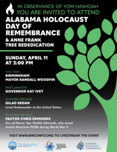 Read more about the article Alabama Holocaust Day of Remembrance in Observance of Yom HaShoah