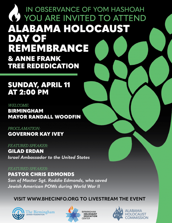 You are currently viewing Alabama Holocaust Day of Remembrance in Observance of Yom HaShoah