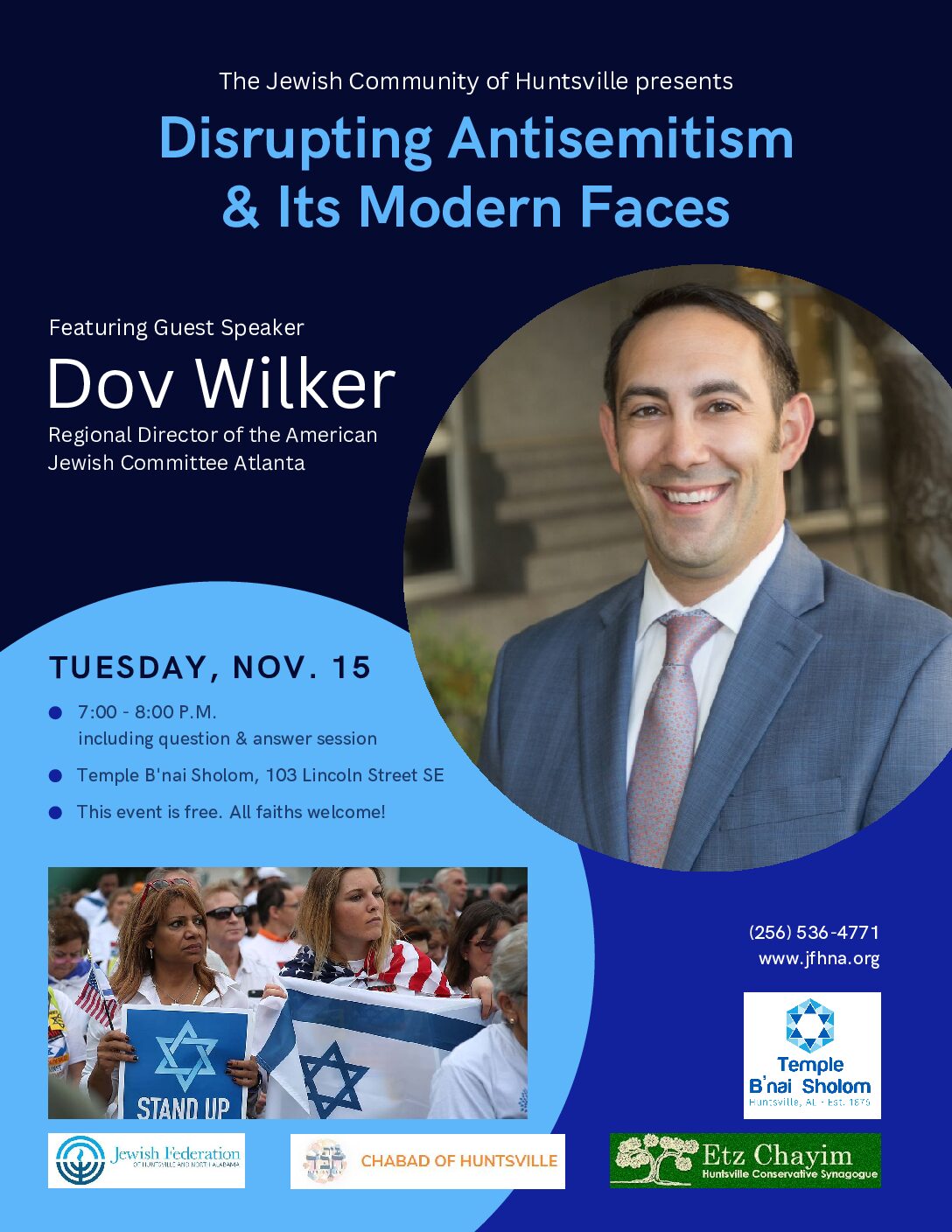You are currently viewing You are invited to hear Dov Wilker in Huntsville on November 15th